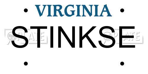STINKSE Virginia License Plate