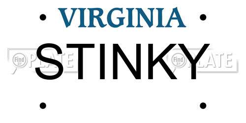STINKY Virginia License Plate