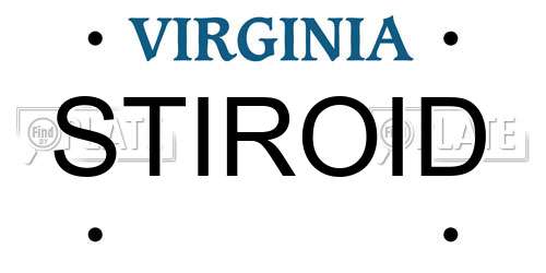 STIROID Virginia License Plate