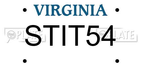 STIT54 Virginia License Plate
