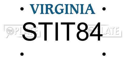 STIT84 Virginia License Plate