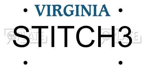 STITCH3 Virginia License Plate