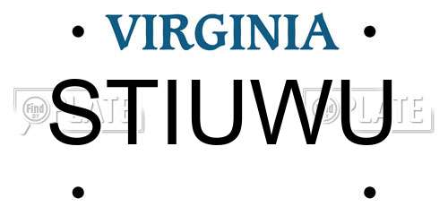 STIUWU Virginia License Plate