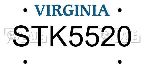STK5520 Virginia License Plate