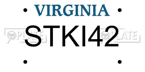 STKI42 Virginia License Plate