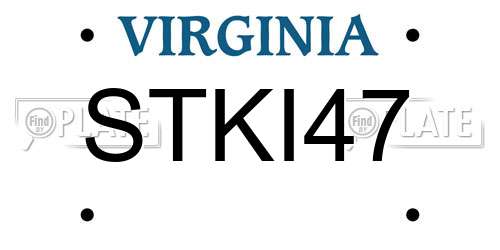 STKI47 Virginia License Plate