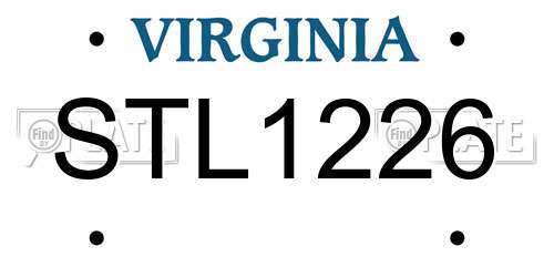 STL1226 Virginia License Plate