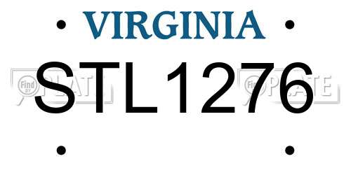 STL1276 Virginia License Plate