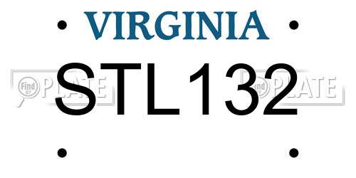 STL132 Virginia License Plate