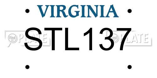 STL137 Virginia License Plate