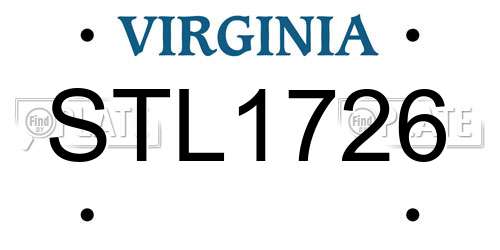 STL1726 Virginia License Plate
