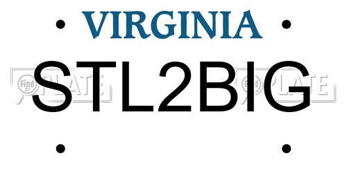 STL2BIG Virginia License Plate