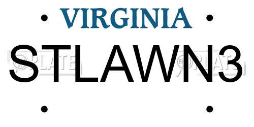 STLAWN3 Virginia License Plate