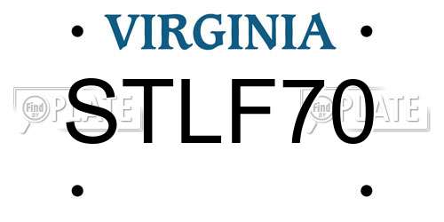 STLF70 Virginia License Plate