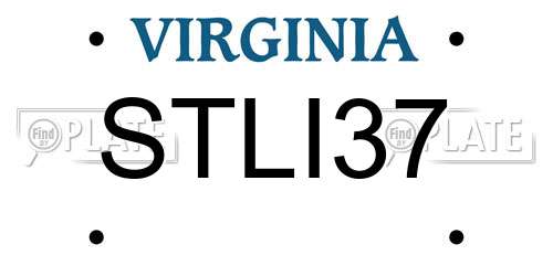 STLI37 Virginia License Plate