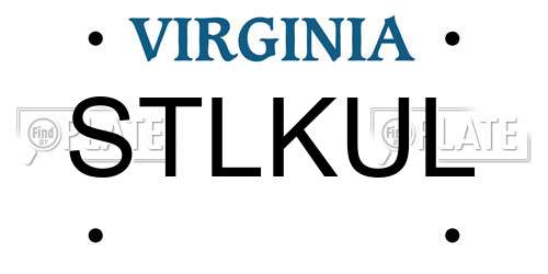STLKUL Virginia License Plate