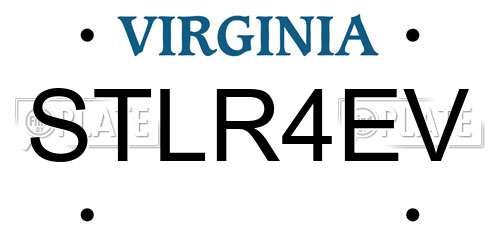 STLR4EV Virginia License Plate