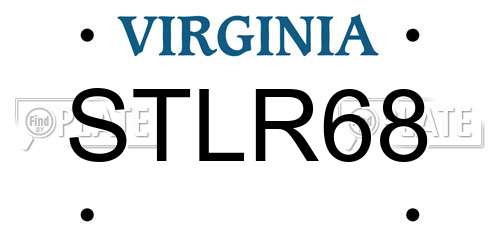 STLR68 Virginia License Plate