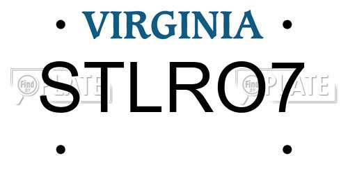 STLRO7 Virginia License Plate