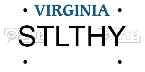 STLTHY Virginia License Plate