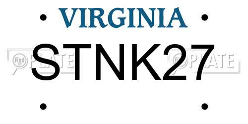 STNK27 Virginia License Plate