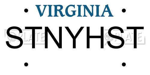 STNYHST Virginia License Plate