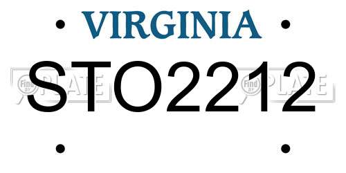 STO2212 Virginia License Plate