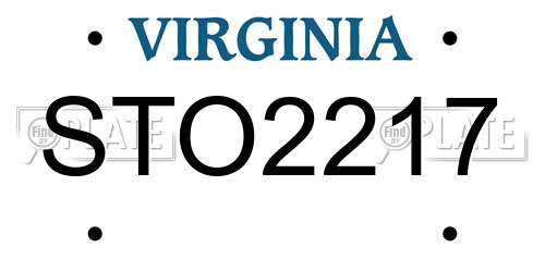 STO2217 Virginia License Plate