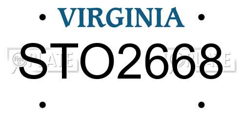 STO2668 Virginia License Plate