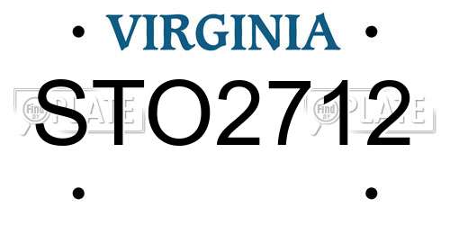 STO2712 Virginia License Plate