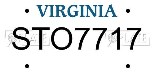 STO7717 Virginia License Plate