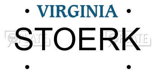 STOERK Virginia License Plate