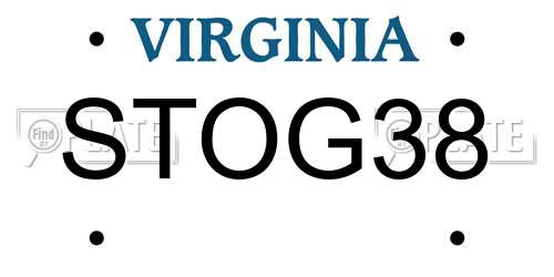 STOG38 Virginia License Plate