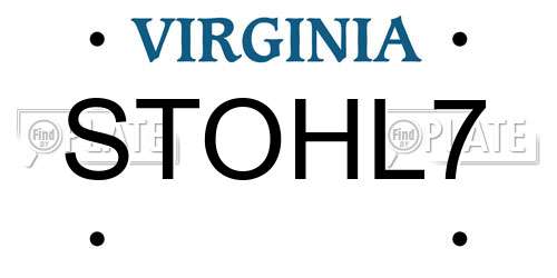 STOHL7 Virginia License Plate