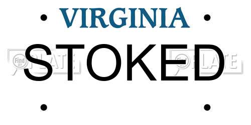 STOKED Virginia License Plate