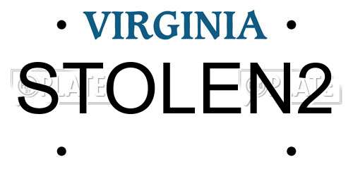 STOLEN2 Virginia License Plate