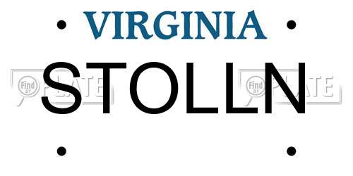 STOLLN Virginia License Plate