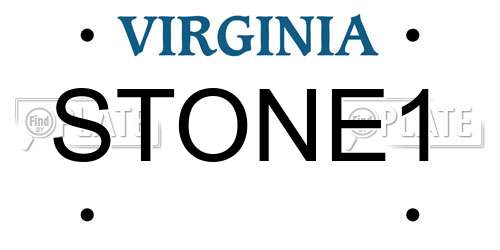 STONE1 Virginia License Plate