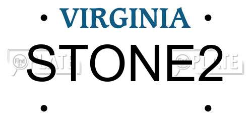 STONE2 Virginia License Plate