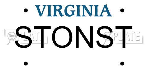 STONST Virginia License Plate