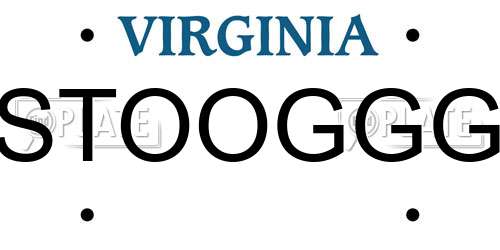 STOOGGG Virginia License Plate