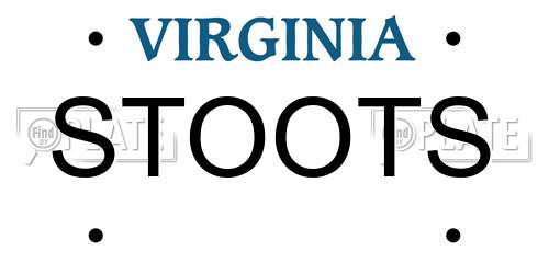STOOTS Virginia License Plate