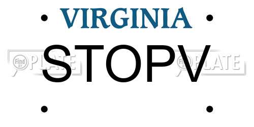 STOPV Virginia License Plate