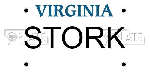 STORK Virginia License Plate