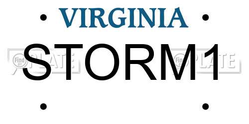 STORM1 Virginia License Plate