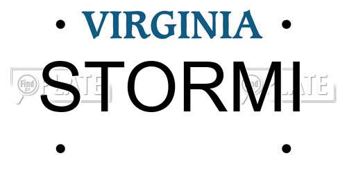STORMI Virginia License Plate