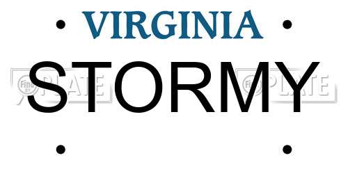 STORMY Virginia License Plate