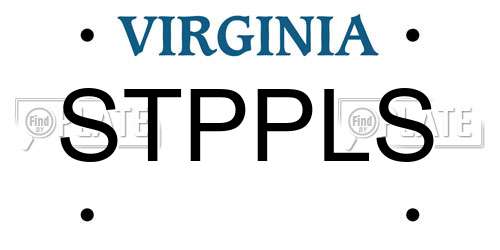STPPLS Virginia License Plate