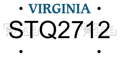 STQ2712 Virginia License Plate
