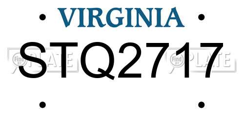 STQ2717 Virginia License Plate